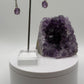 Carved Amethyst Drop Earrings – Handcrafted Purple Gemstone Dangles in Sterling Silver - Weight 4.65 Grams