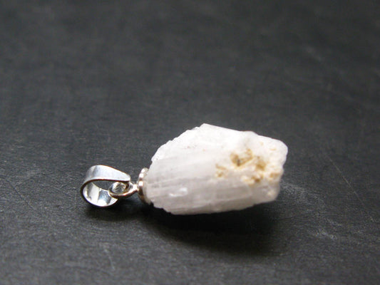Rare Clear Natrolite Crystal Silver Pendant From Tanzania - 0.8" - 1.23 Grams