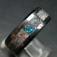 Muonionalusta Meteorite & Opal Steel Ring - 11.38 Grams - Size 9
