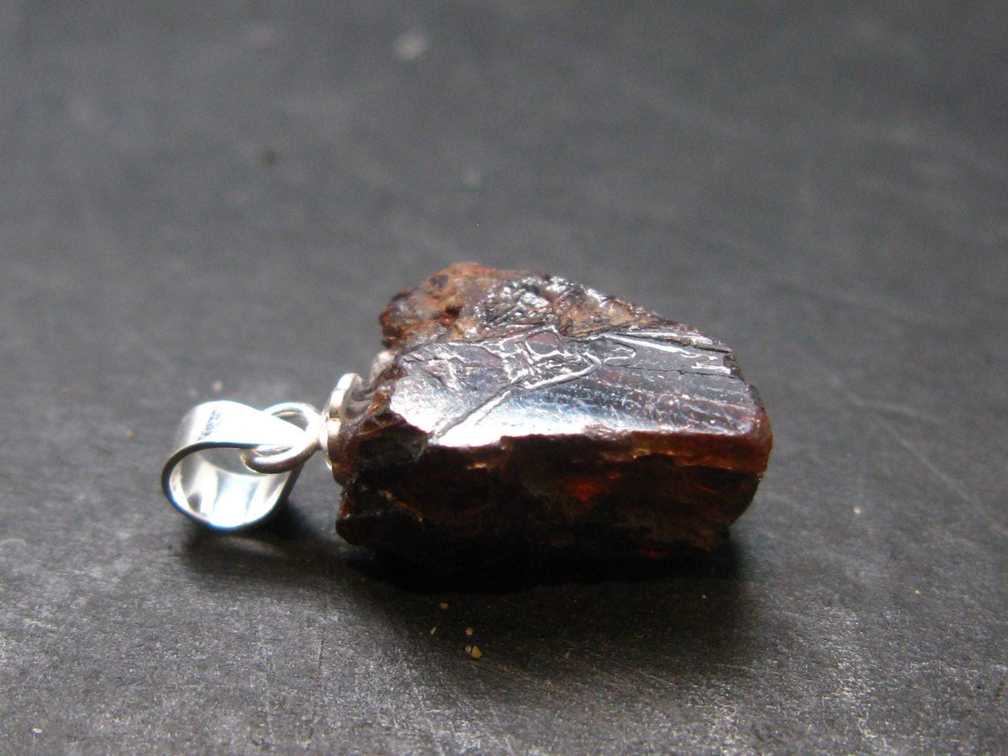 Rare Zircon Crystal Silver Pendant From Tanzania - 0.7" - 2.6 Grams