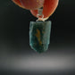 Unpolished Terminated Neon Blue Apatite Silver Pendant From Brazil - 0.9" - 2.47 Grams