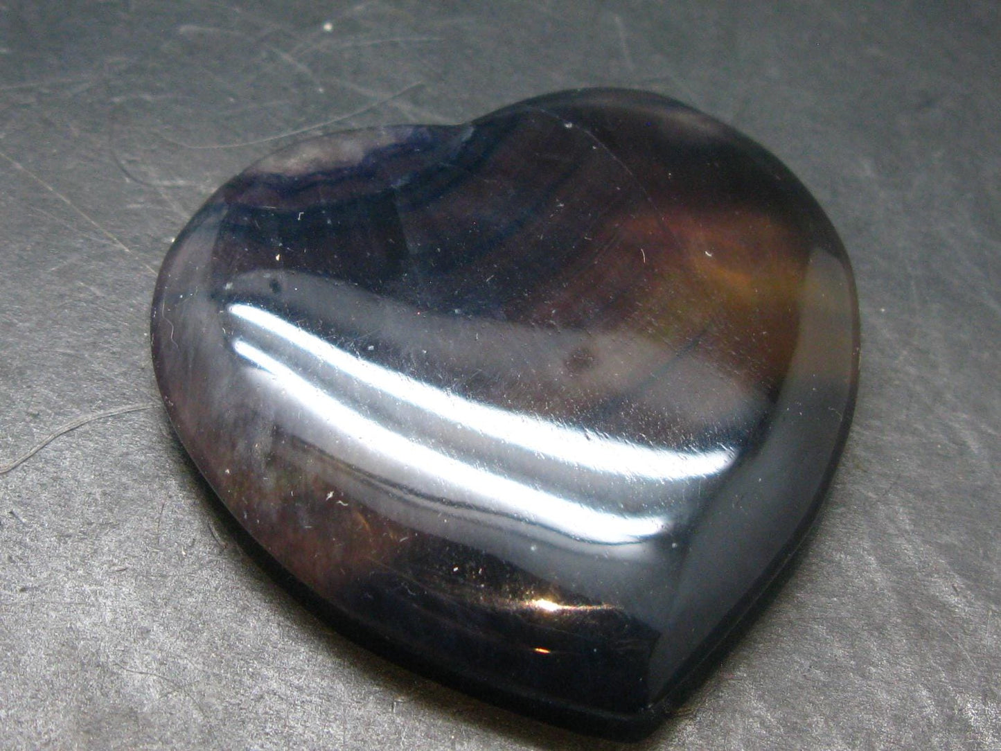 Large Tumbled Natural Fluorite Heart from China - 1.9" - 48.84 Grams