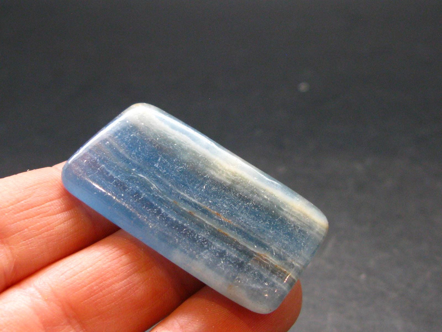 Nice Lemurian Aquatine Blue Calcite Tumbled From Argentina - 1.5" - 10.62 Grams