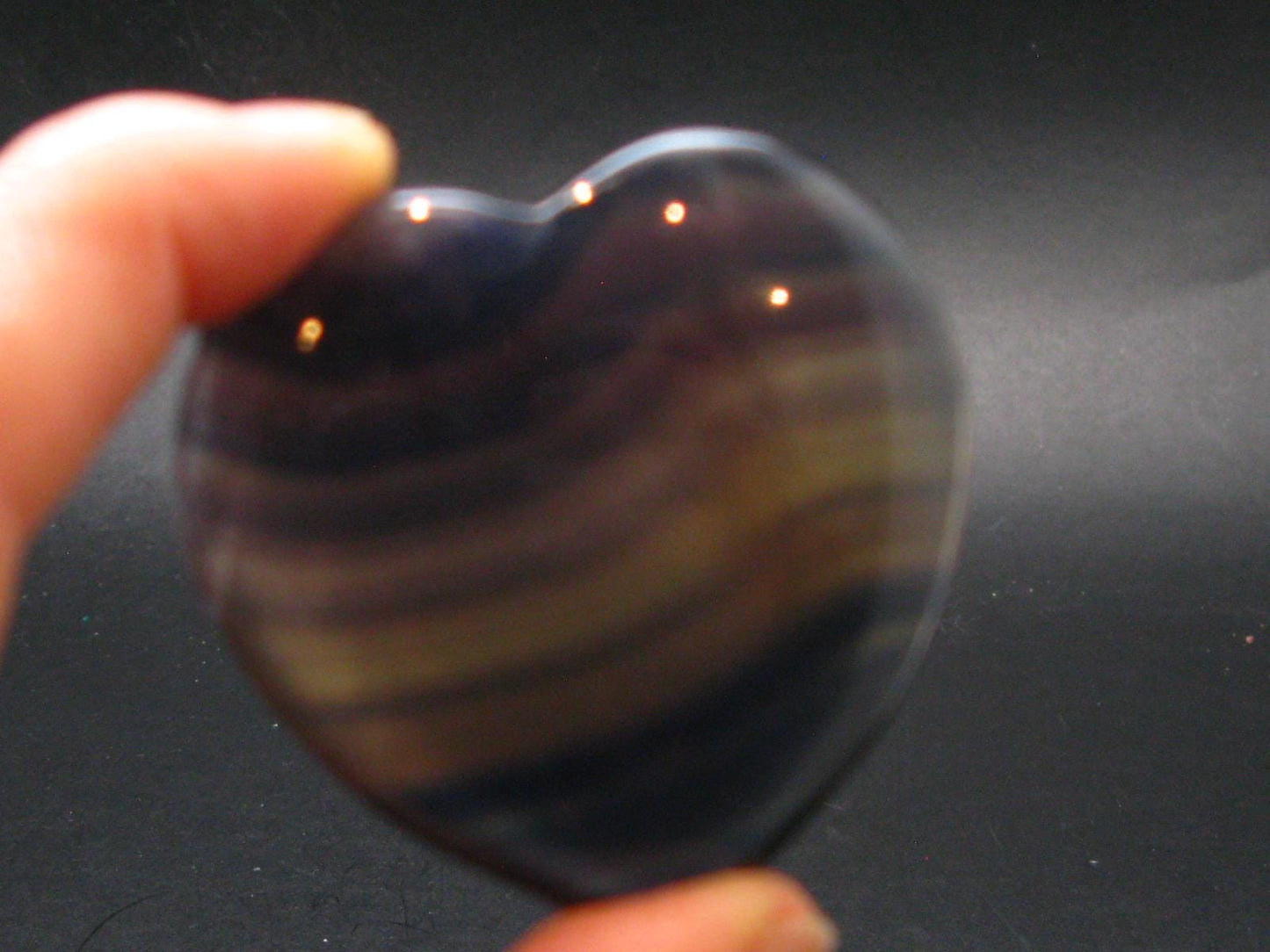 Large Tumbled Natural Fluorite Heart from China - 1.9" - 48.84 Grams