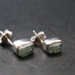 Blue Zircon Silver Stud Earrings from Cambodia - 1.23 Grams