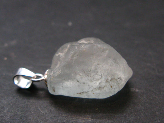 Natural Unheated Raw Gemmy Rich Blue Topaz Pendant from Brazil - 0.9" - 4.0 Grams