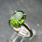 Natural Faceted Peridot Olivine Sterling Silver Ring - 3.14 Grams - Size 7.5