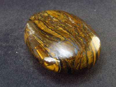Golden Tiger Eye Tumbled Stone From South Africa - 2.3" - 78.7 Grams