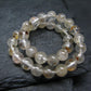 Rare Petroleum Oil In Quartz Crystal Bracelet - 7 Inches - 6mm Round Beads