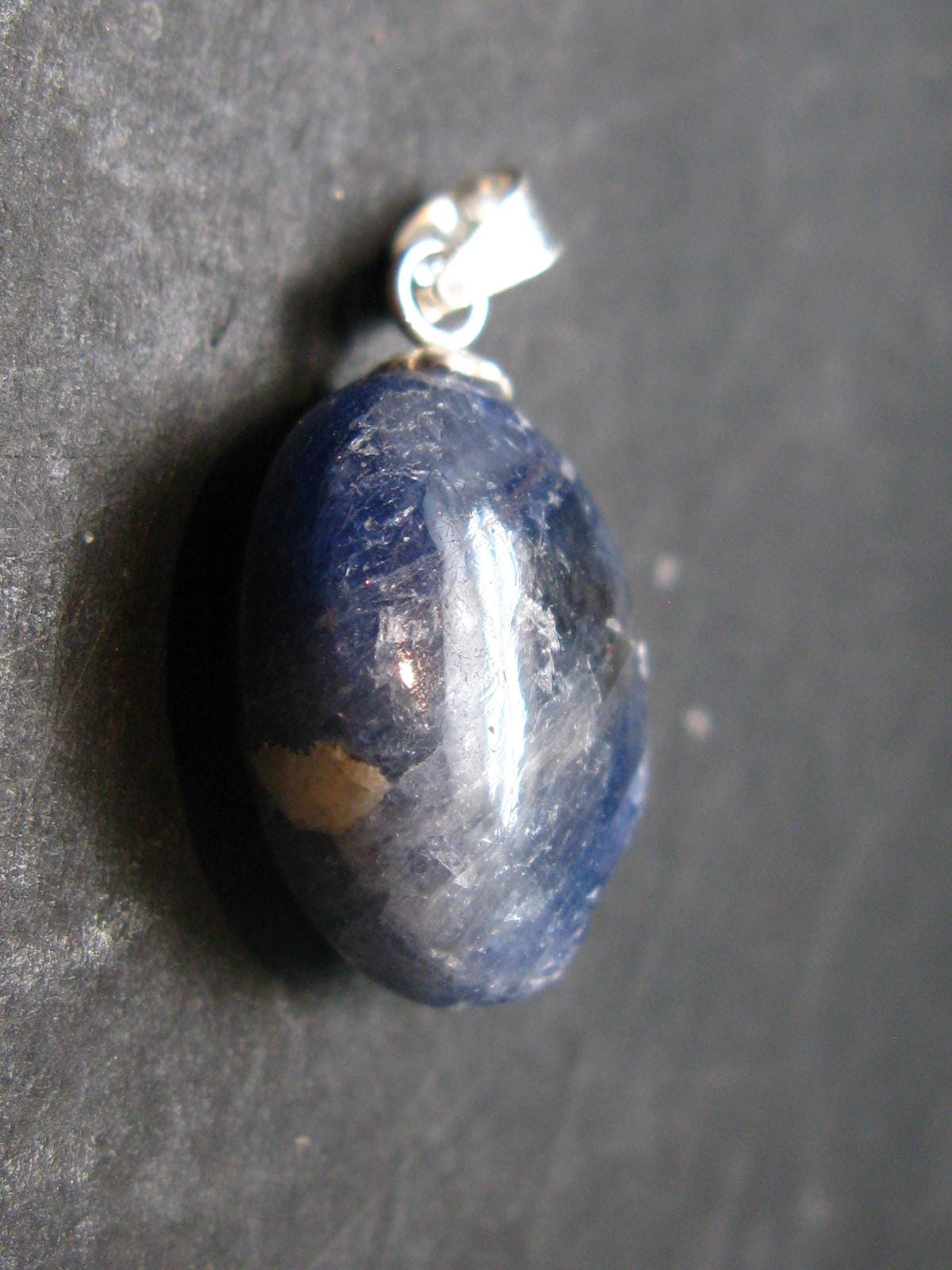 Gem Blue Sapphire Corundum Crystal Silver Pendant From Sri Lanka - 15.5 Carats