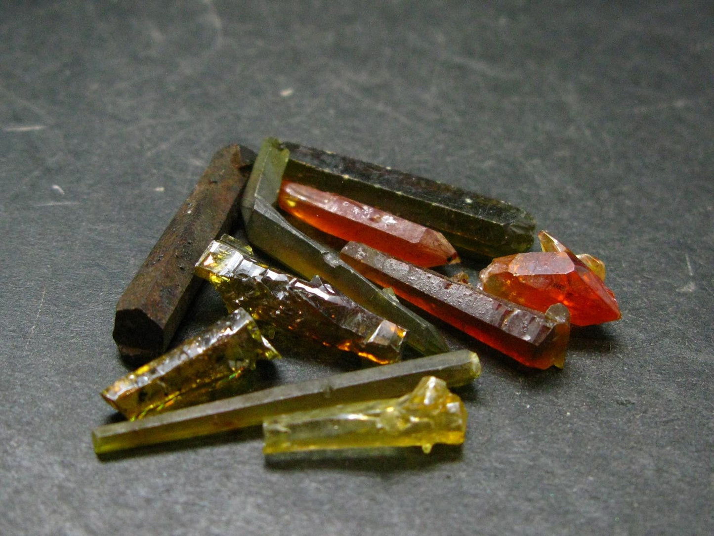 Rare Lot of 10 Zincite Crystals from Poland - 62.10 Carats