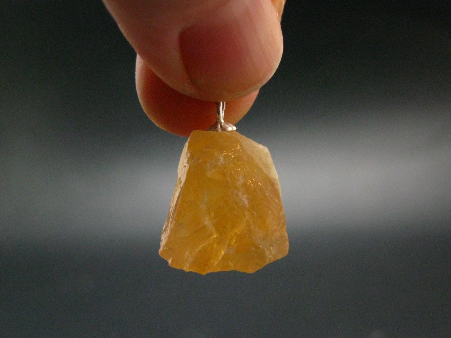 Scheelite Crystal Silver Pendant From China - 0.9" 7.43 Grams