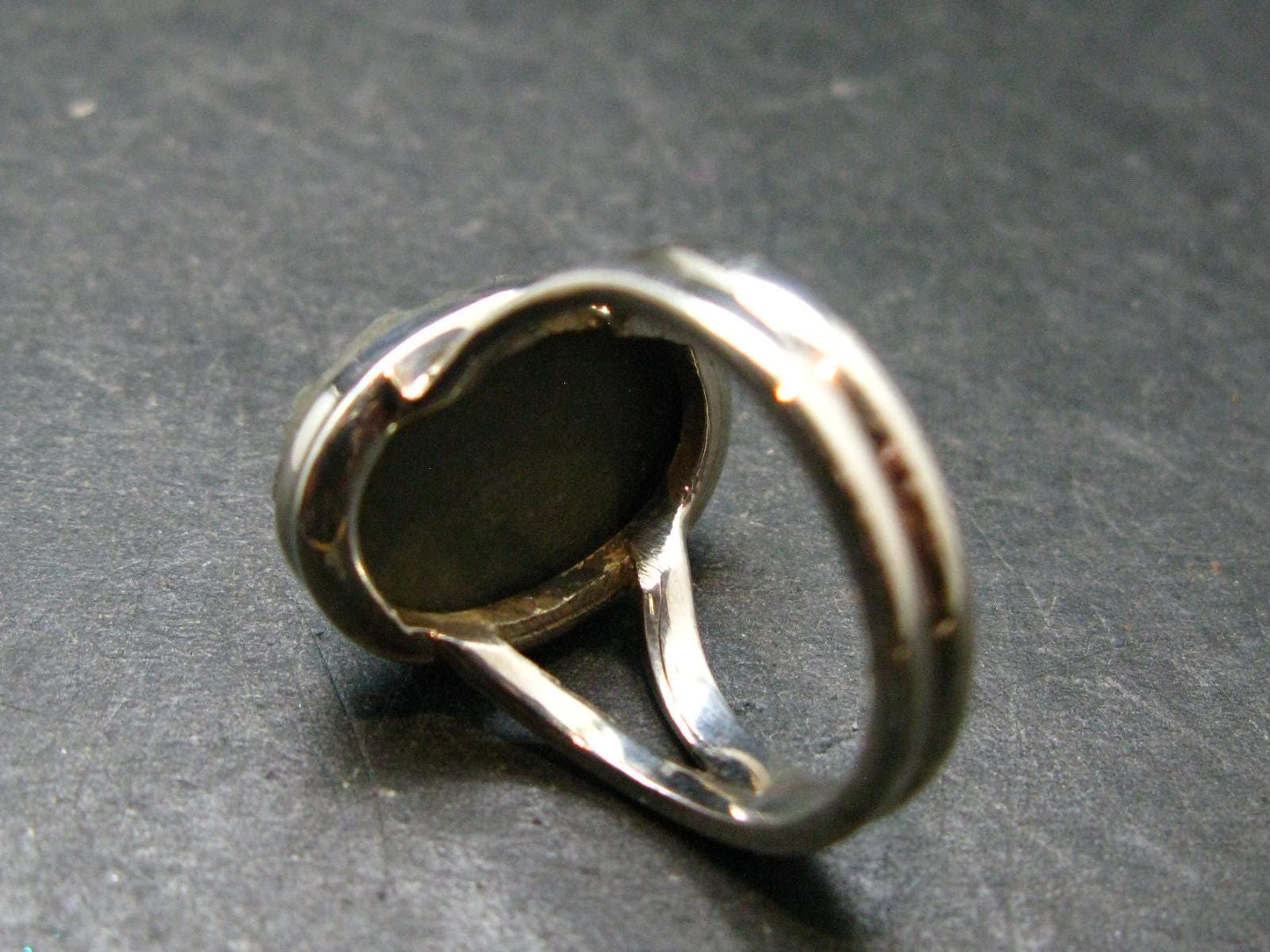Large Raw Pyrite Silver Ring From Peru - 8.13 Grams - Size 8.25