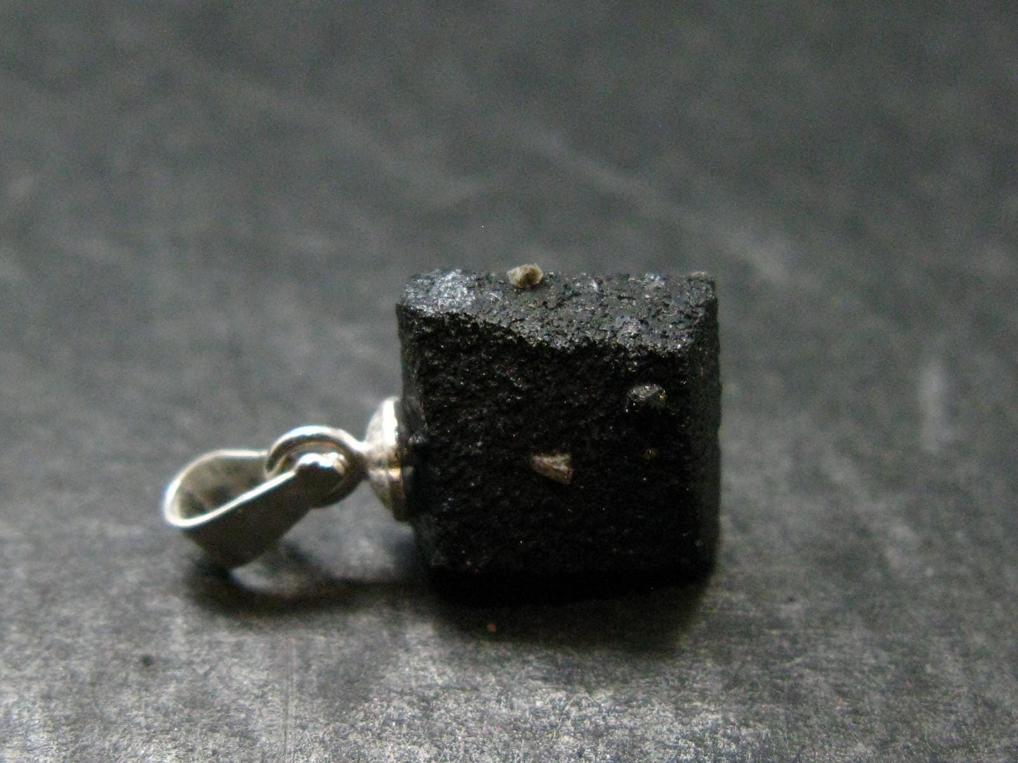 Extremely Rare! Amazing Natural Terminated Brookite Crystal Silver Pendant From Arkansas - 0.7" - 1.43 Grams