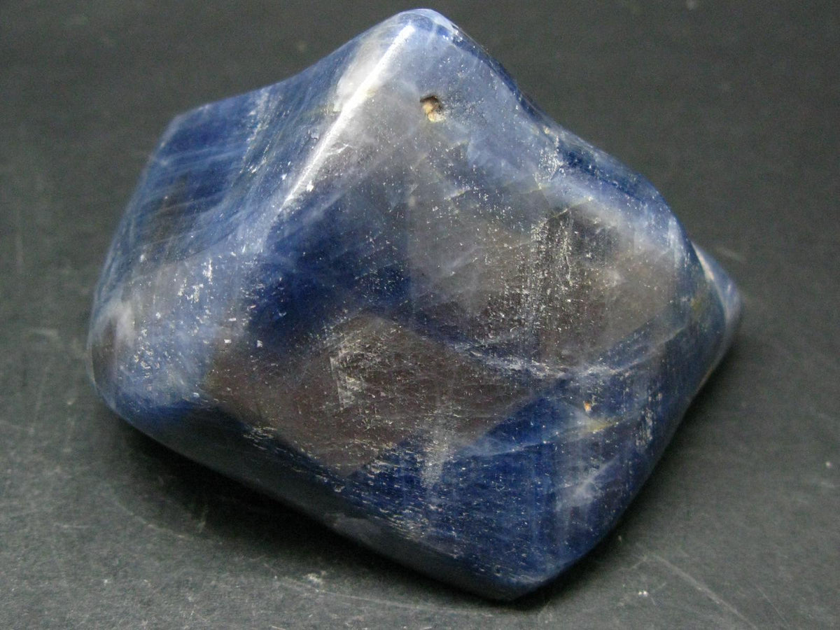 Blue Sapphire Corundum Polished Stone From Guinea - 3.9" - 276 Grams