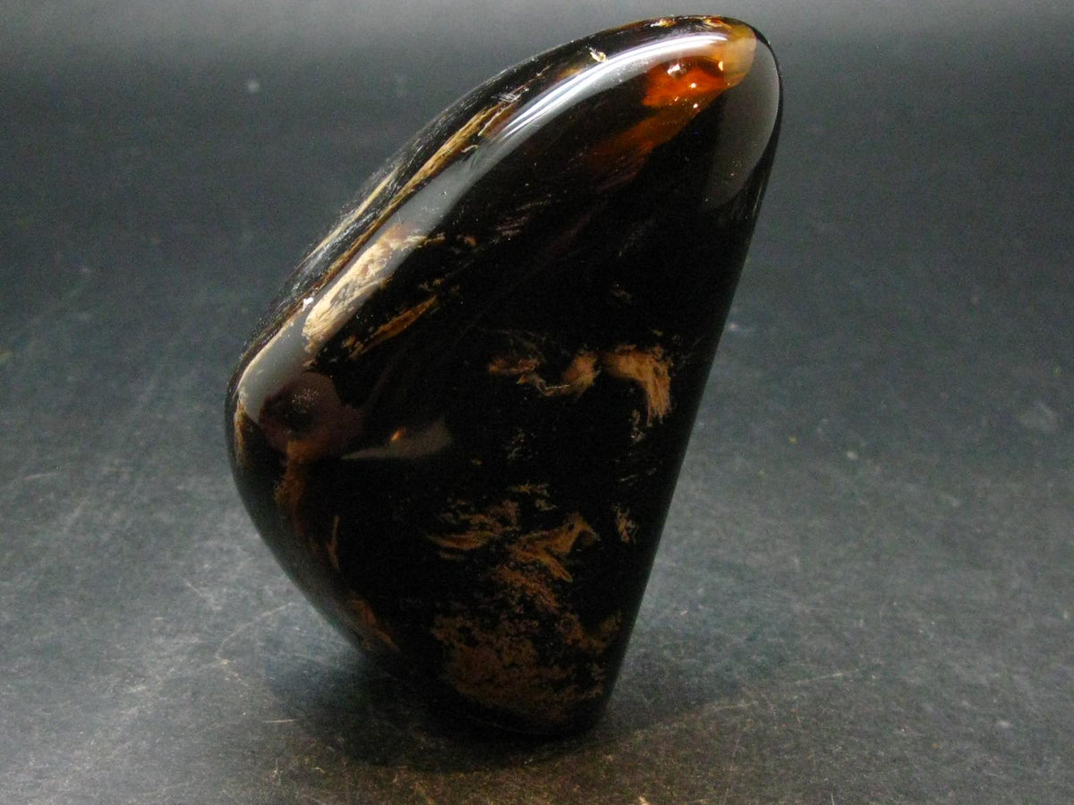 Rare Large Blue Amber Tumbled Piece Fluorescent From Indonesia - 3.4" - 125.63 Grams
