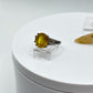 Oval Yellow Sapphire Ring | Sterling Silver Statement Ring, Size 7.5