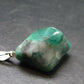 Natural Emerald Tumbled Stone Silver Pendant from Brazil - 1.2" - 5.91 Grams