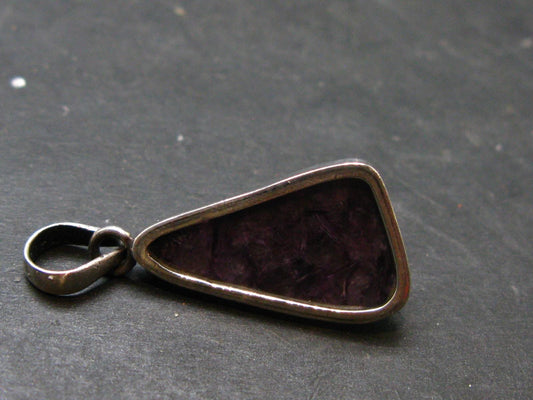 Rare High-Quality Charoite Pendant In SS From Russia - 1.3" - 3.96 Grams
