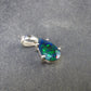 Rare Black Opal Sterling Silver Pendant from Australia - 0.7" - 0.99 Grams