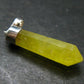 Rare Yellow Brucite Crystal Silver Pendant From Pakistan - 1.6" - 3.05 Grams