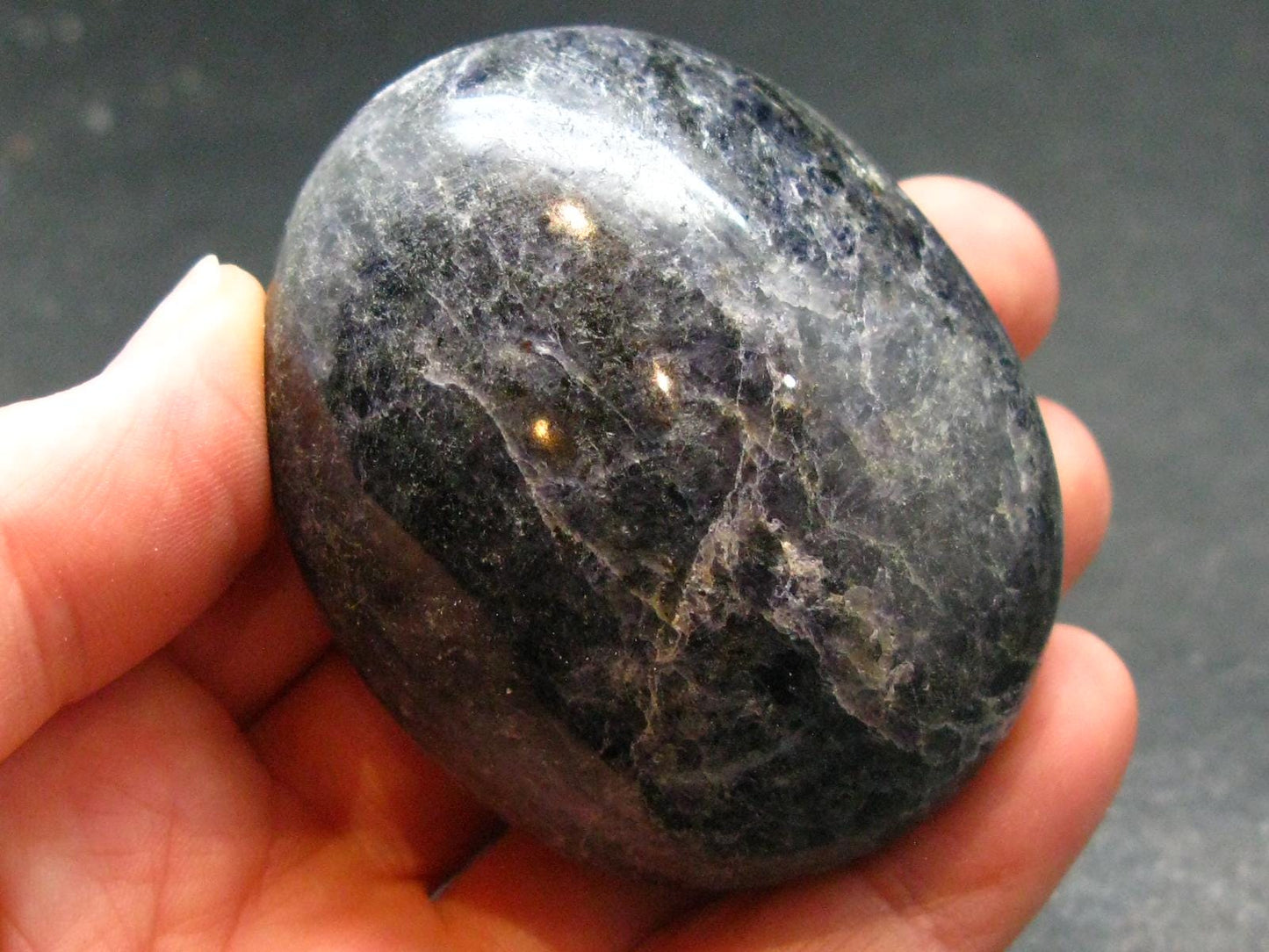 Rare Iolite Cordierite Tumbled Stone from Tanzania - 113.88 Grams - 2.2"
