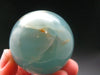 Stunning Lemurian Aquatine Blue Calcite Ball Sphere From Argentina - 1.7" - 125.05 Grams