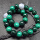 Malachite & Blue Lace Agate Genuine Bracelet ~ 6.5 Inches ~ 7mm Round Beads