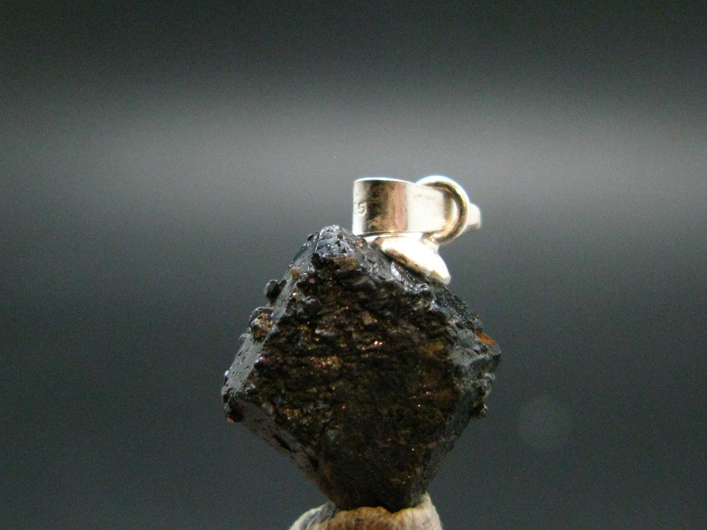 Extremely Rare! Amazing Natural Terminated Brookite Crystal Silver Pendant From Arkansas - 0.7" - 1.65 Grams