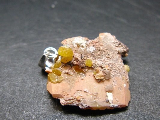 Wulfenite Crystal Silver Pendant From Arizona, USA - 0.9" - 3.70 Grams