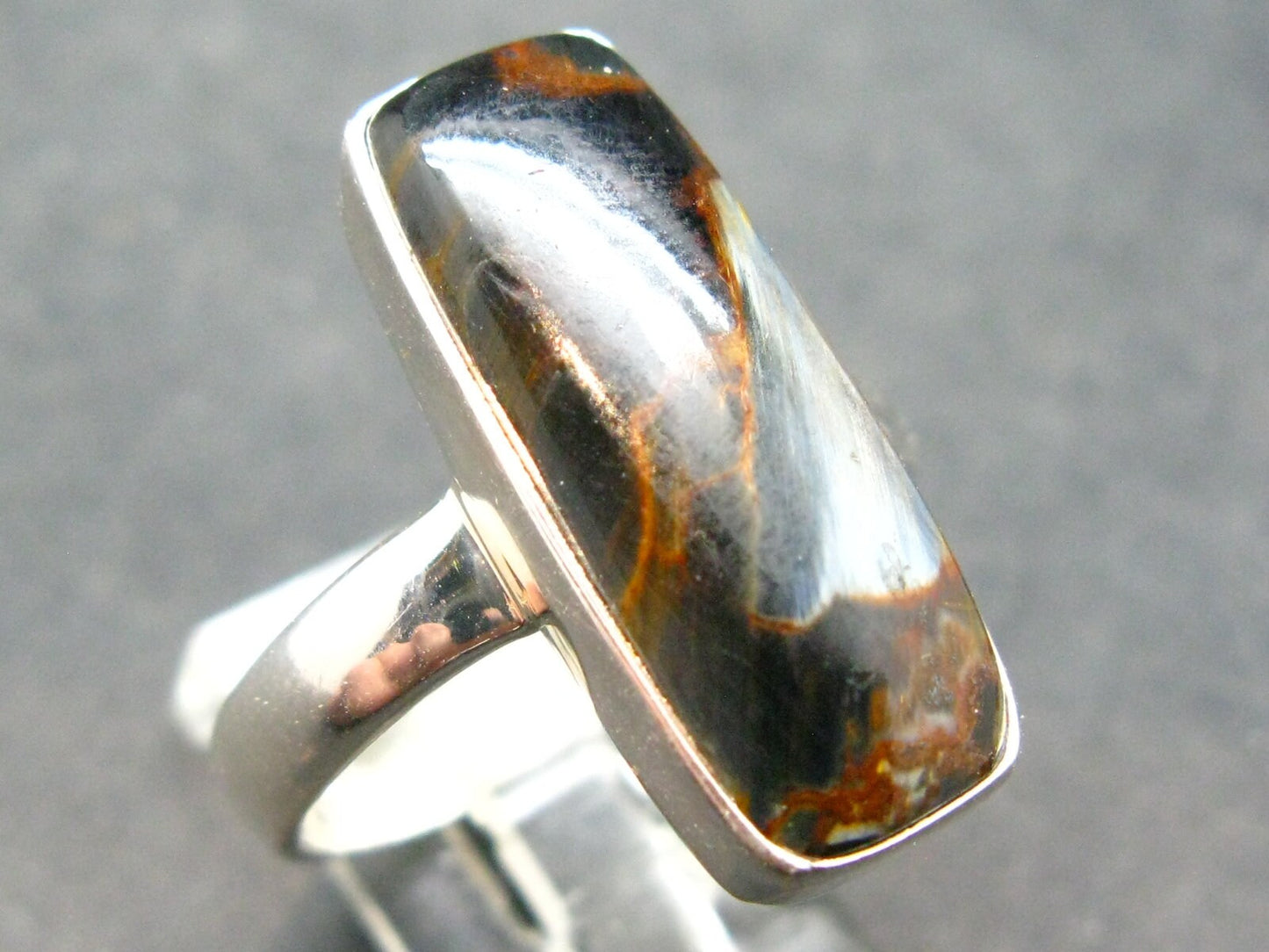 Pietersite Silver Ring From Namibia - Size 10 - 5.81 Grams