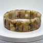Golden Rutilated Quartz Tile Bracelet – Natural Crystal Statement Jewelry