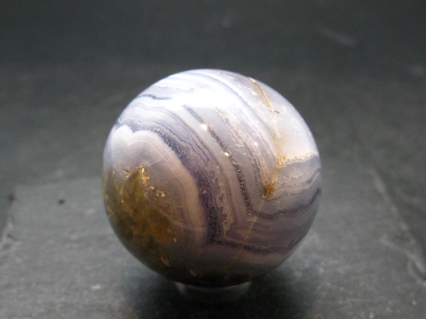 Rare Blue Lace Holly Chalcedony Agate Sphere From Malawi - 1.5"