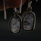 Gray Herderite Silver Earrings from Africa - 1.1" - 3.0 Grams