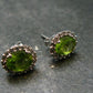 Natural Peridot (Olivine|) Stud Faceted Earrings In Sterling Silver from Pakistan - 0.7"