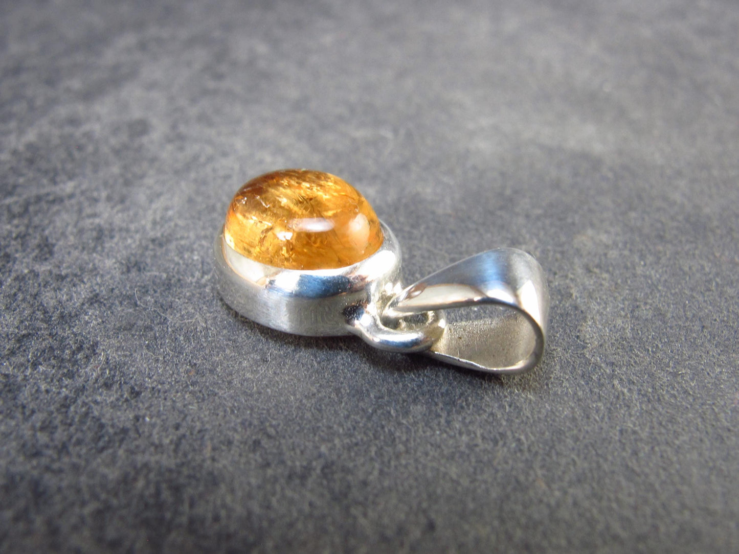 Imperial Topaz Crystal Silver Pendant from Brazil - 0.7" - 2.26 Grams