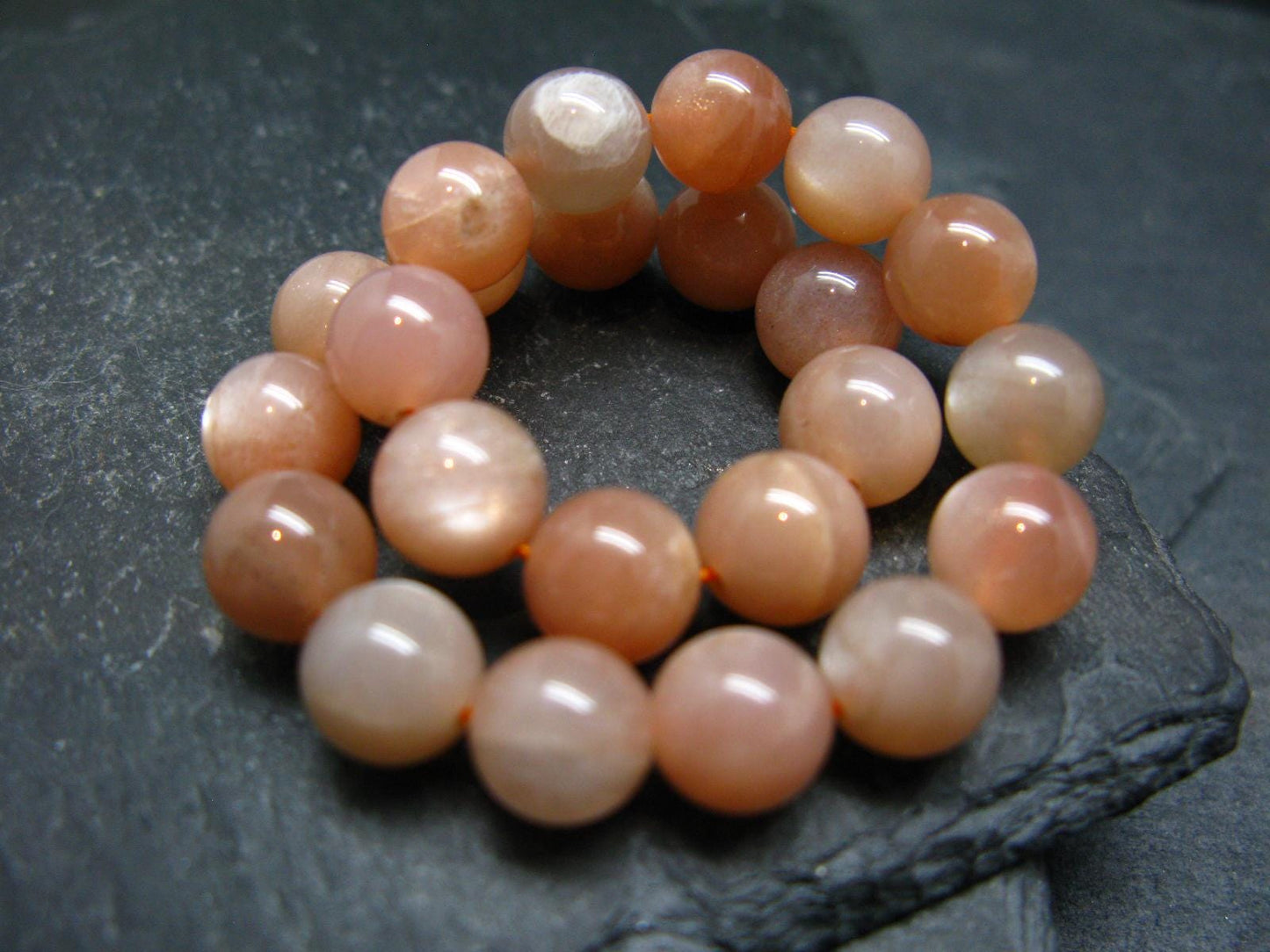 Pink Moonstone Genuine Bracelet ~ 7 Inches ~ 8mm Round Beads