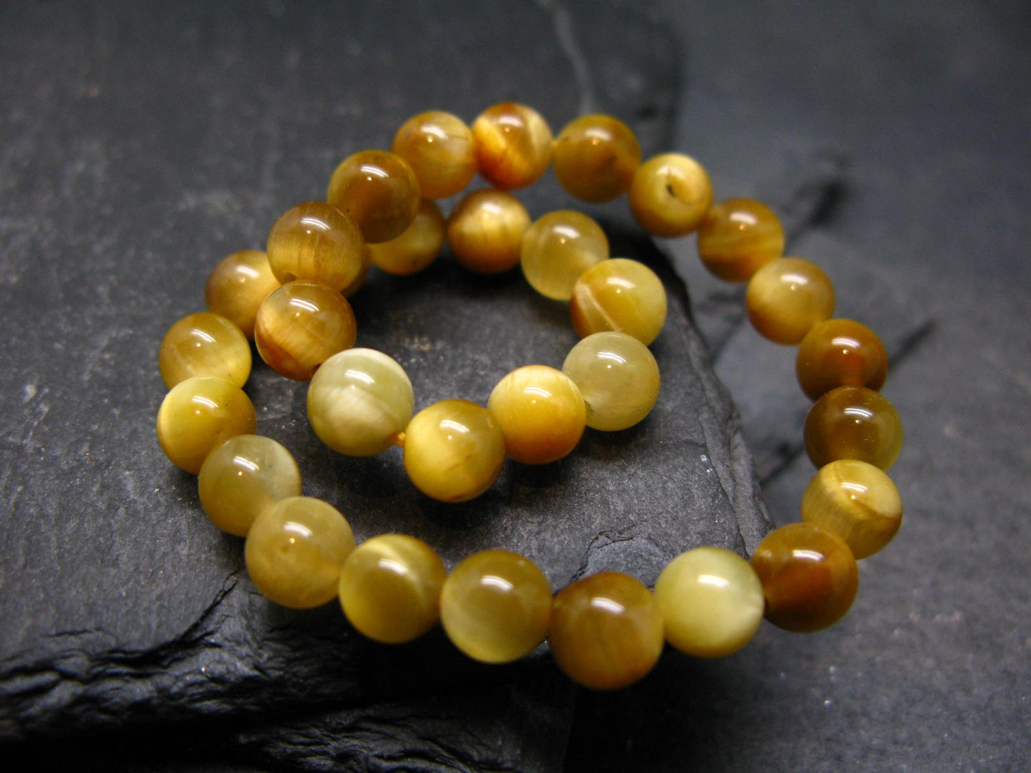 Golden Tiger Eye Genuine Bracelet ~ 7 Inches ~ 6mm Round Beads