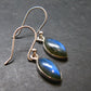 Blue Labradorite Silver Earrings From Madagascar - 2.30 Grams