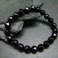 Black Tourmaline Genuine Bracelet ~ 7 Inches ~ 8mm Round Facetted Beads