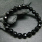 Black Tourmaline Genuine Bracelet ~ 7 Inches ~ 8mm Round Facetted Beads