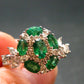Emerald Faceted Silver Ring from Colombia - 4.51 Grams Total - Size 7.25