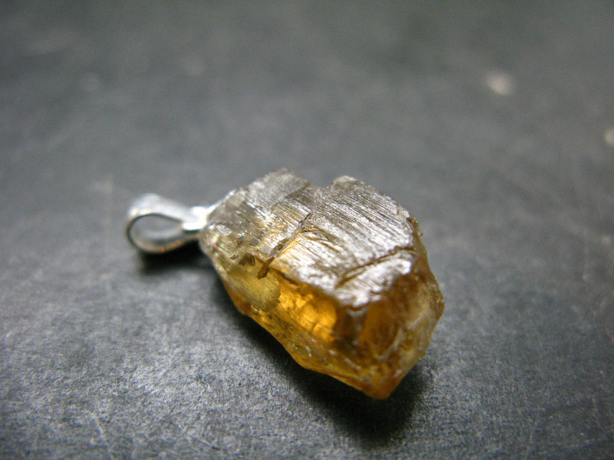Rare Enstatite Crystal 925 Silver Pendant From Tanzania - 0.9" - 1.84 Grams
