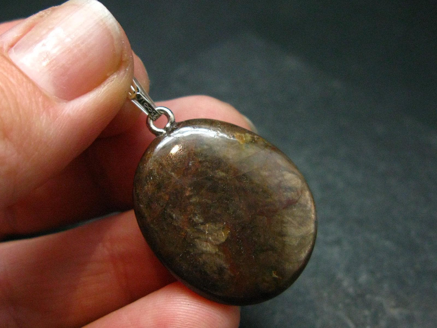 Yellow Sapphire Corundum Polished Crystal Silver Pendant From Sri Lanka - 1.3" - 8.61 Carats