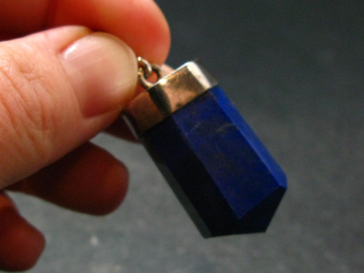 Lapis Lazuli Silver Pendant From Afghanistan - 1.7" - 13.25 Grams