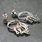 Gem Emerald Faceted Silver Earrings From Colombia - 5.82 Grams Total