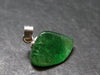 Tsavorite Gem Green Garnet Sterling Silver Pendant From Tanzania - 0.7" - 1.49 Grams