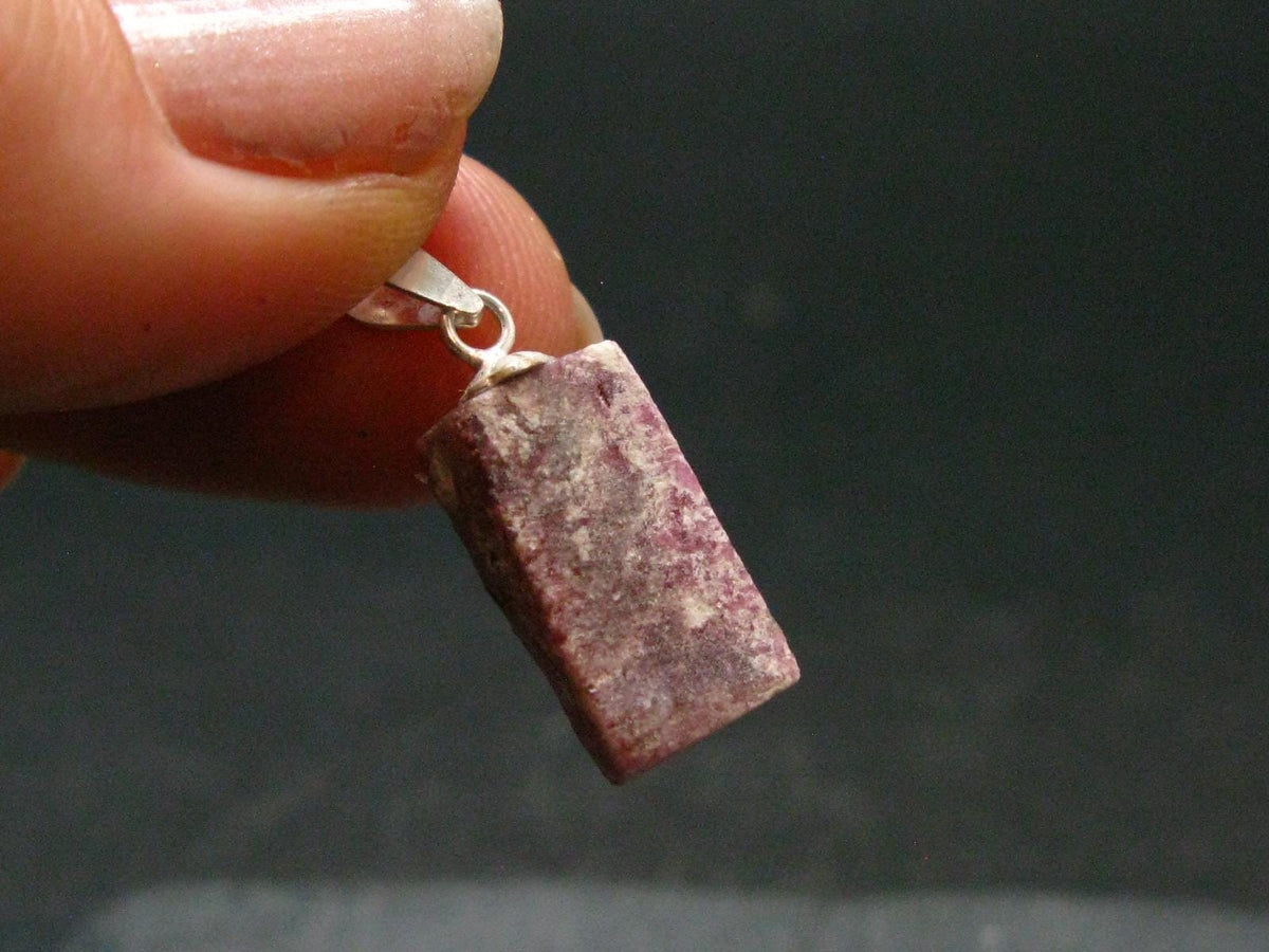 Bixbite Red Emerald Beryl Silver Pendant From Utah USA - 5.95 Carats - 0.9"