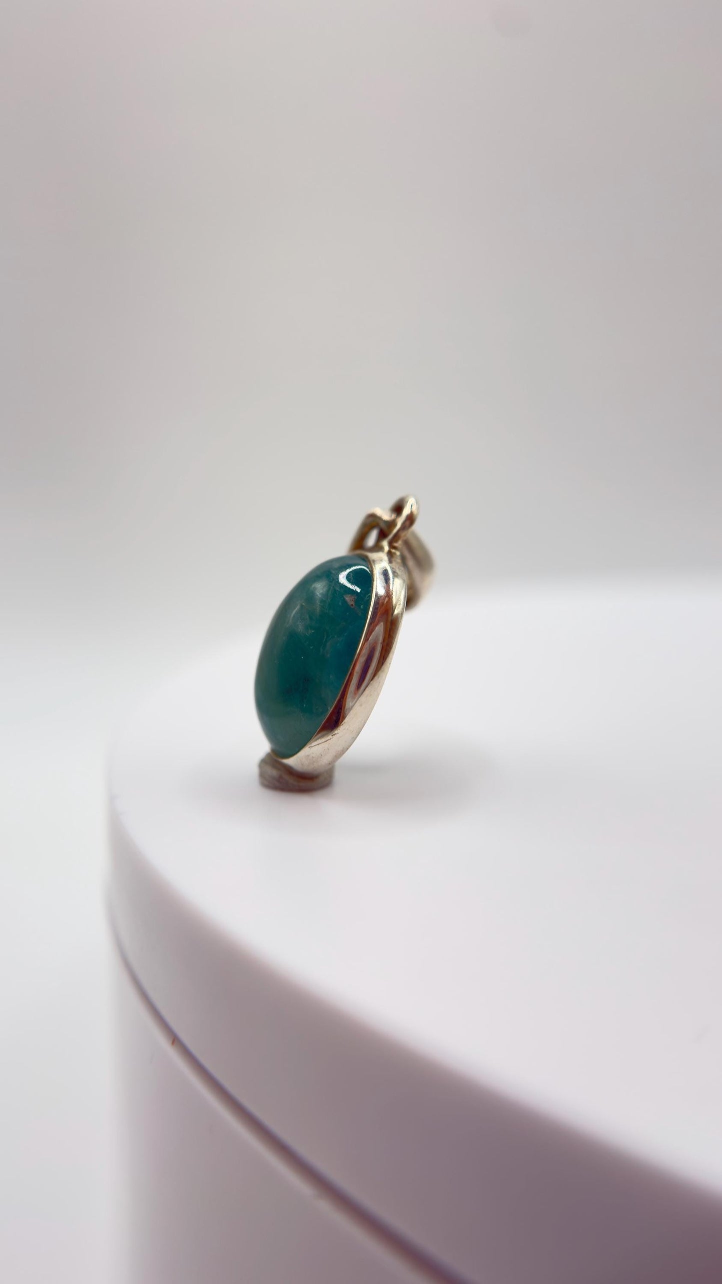 Grandidierite Pendant Blue Green Cabochon Gemstone Silver Necklace Natural Crystal Jewelry Gift