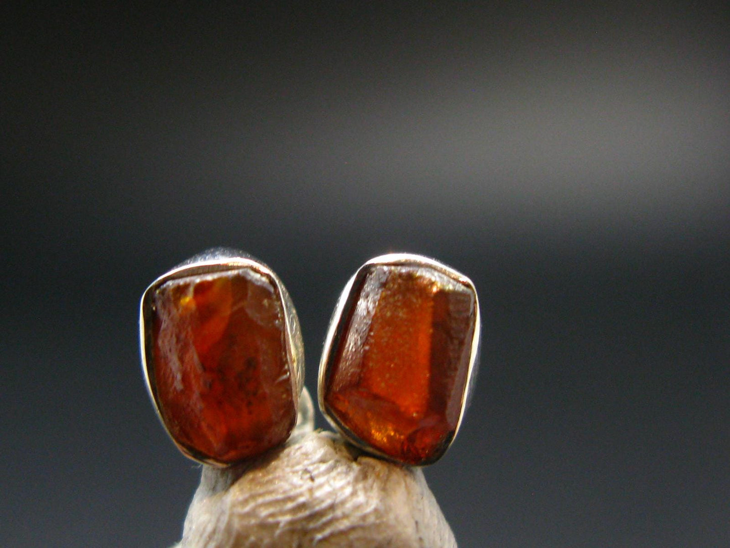 Zincite Zinkite Stud Earrings Sterling Silver From Poland - 1.65 Grams